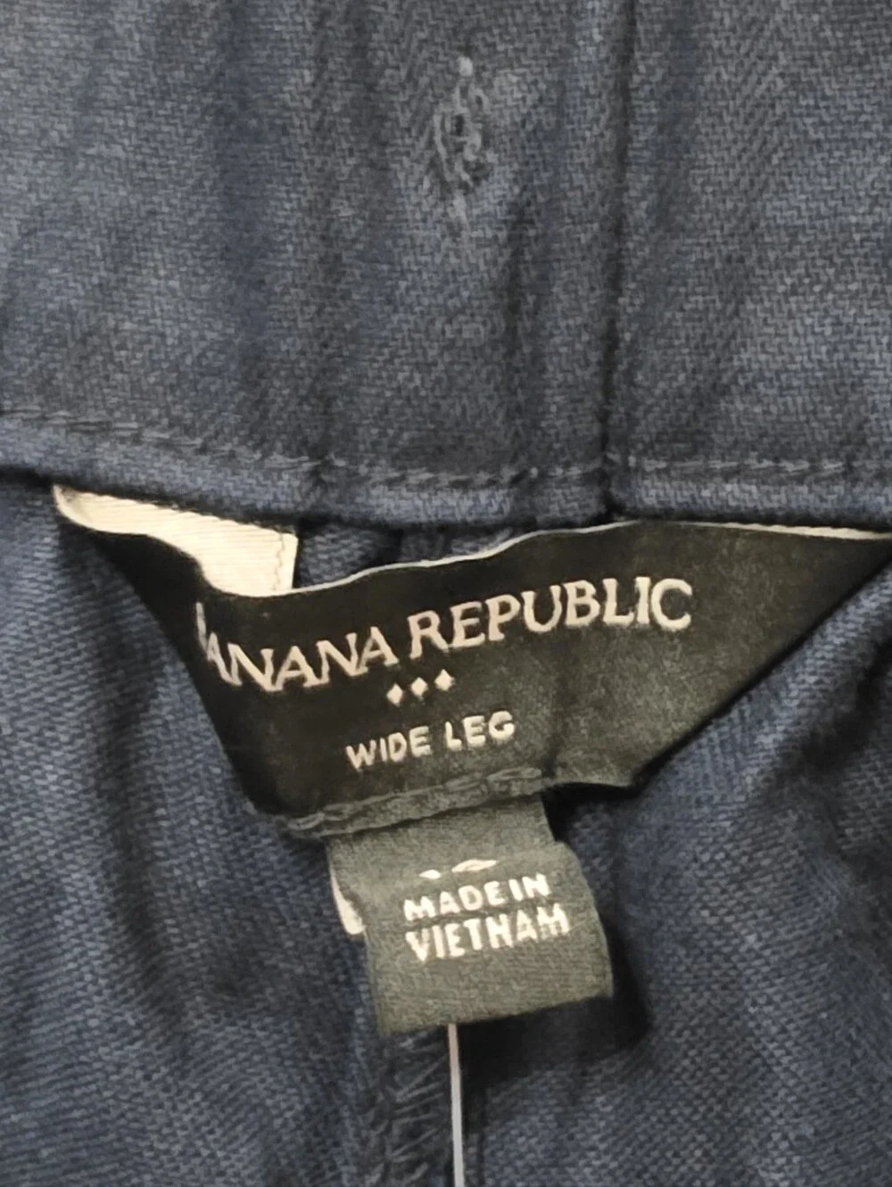 NWT Banana Republic Linen Blend Wide Leg High Rise Pants Womens Sz 10 Navy Blue